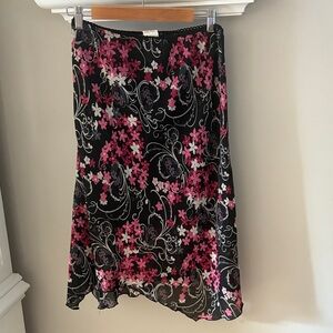 Floral Black and Pink Women's Skirt